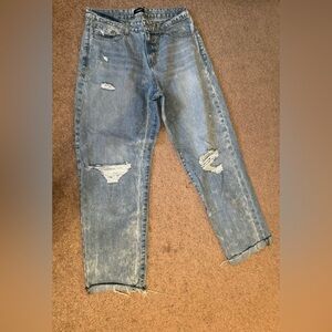 EXPRESS light wash boyfriend mid rise jeans size 8R